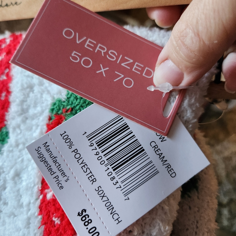 Feather yarn strawberry blanket